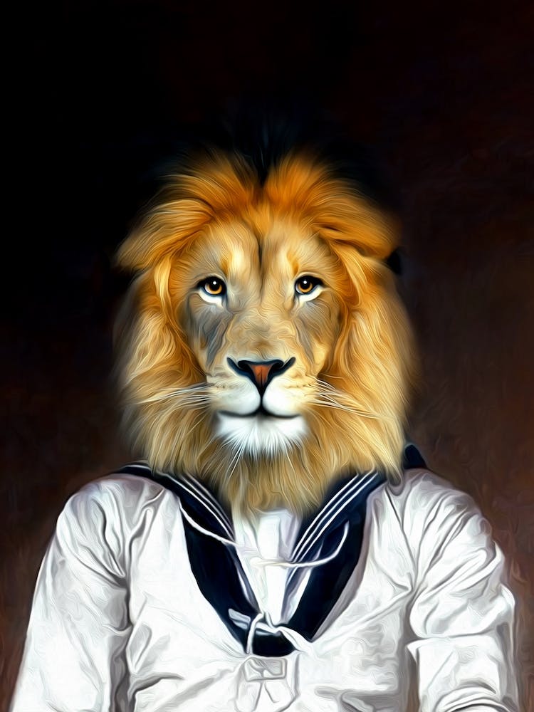 Ryan The Sailor Lion Pet Portraits