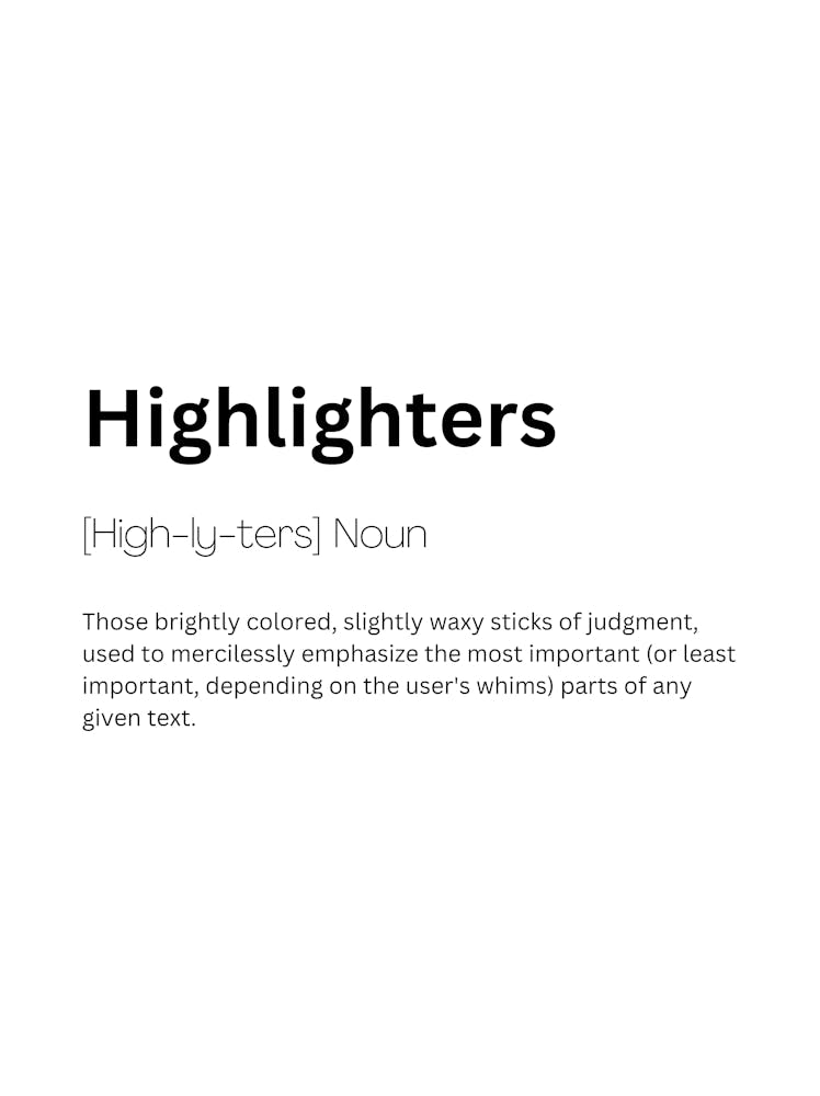 Highlighters Definition Meaning