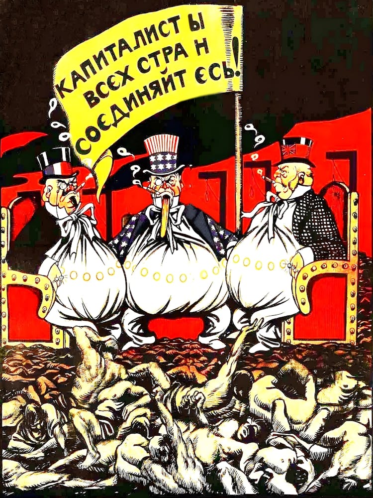 Sowjetisches Propagandaplakat gegen den Kapitalismus