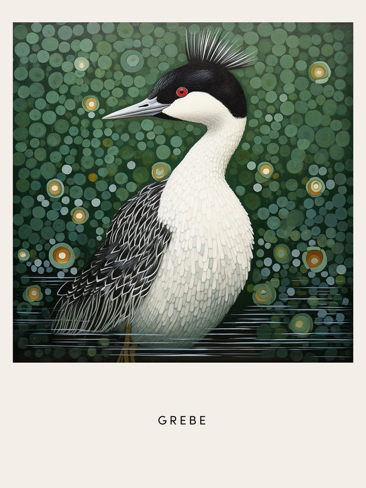 Ohara Koson Inspired Bird Painting Grebe 3 Poster