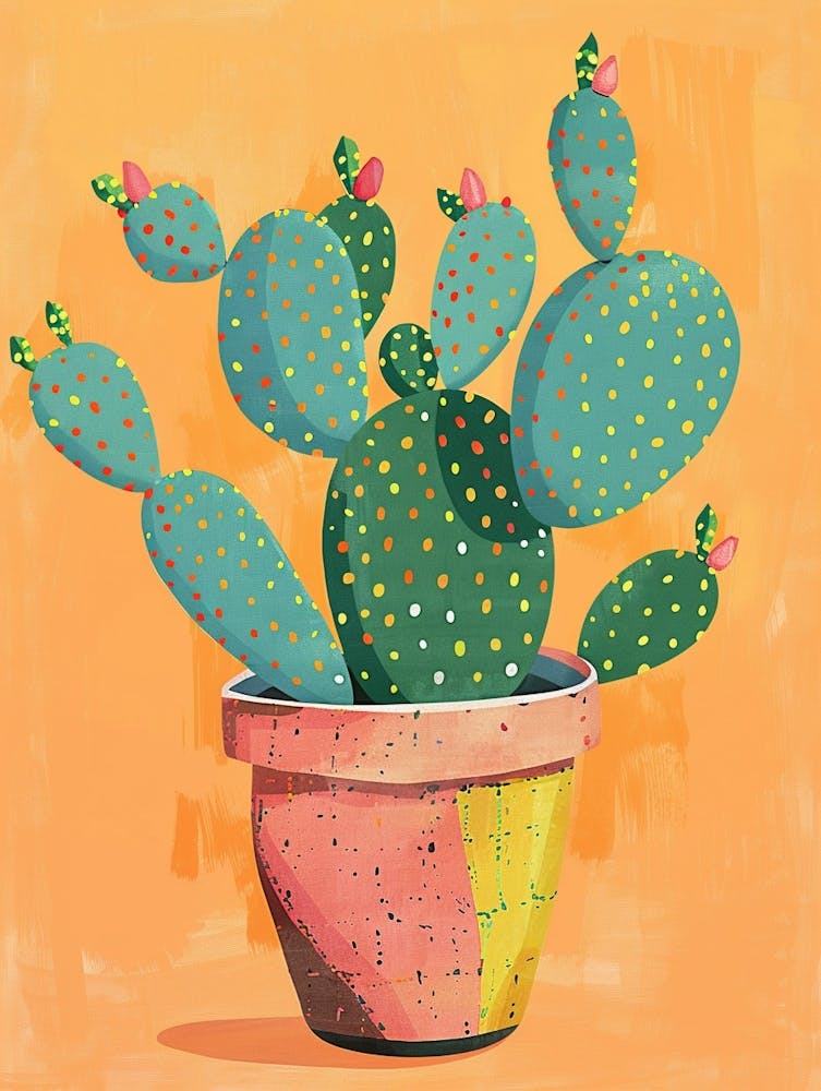 Easter Cactus Plant Minimalist Illustration 11