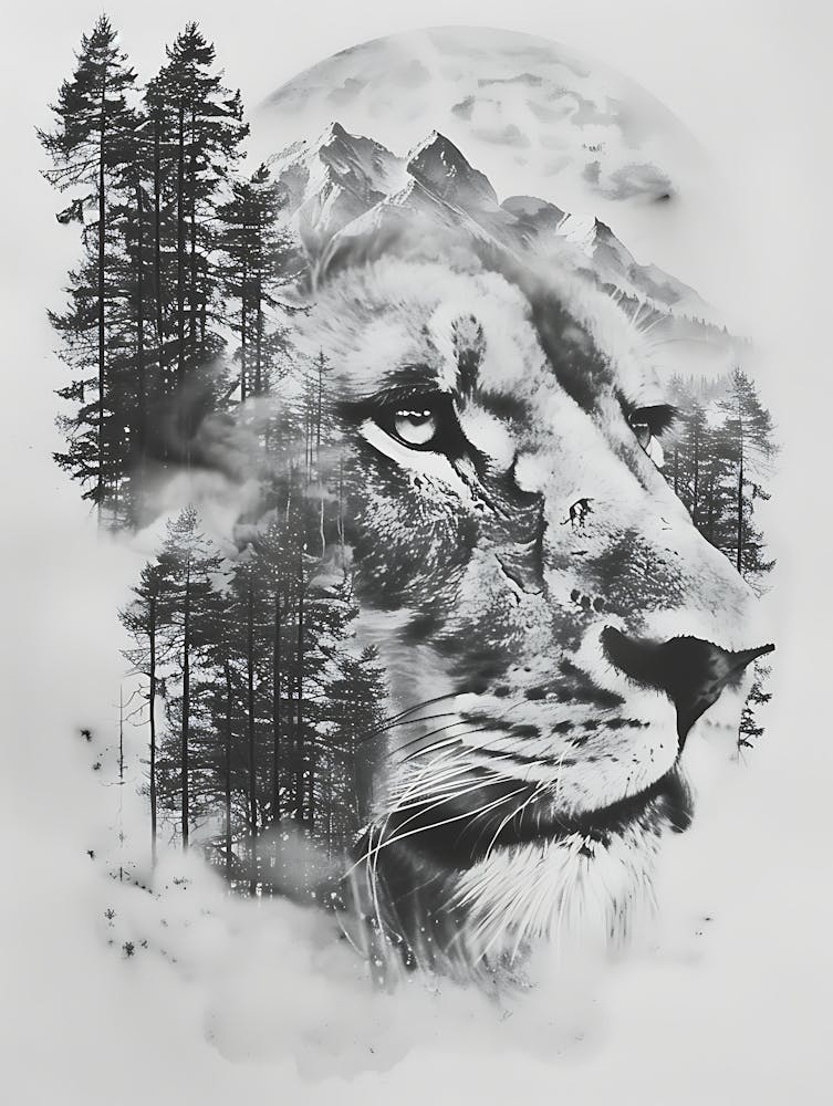 Lion In The Forest 3