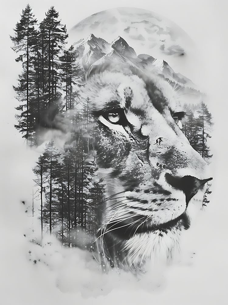 Lion In The Forest 3