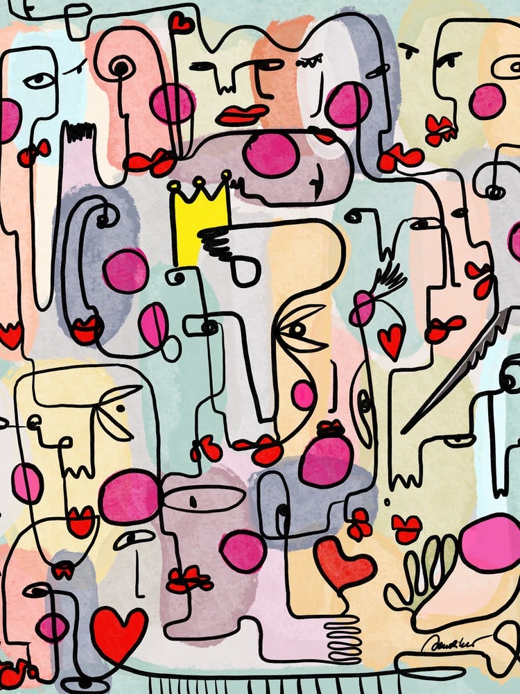 Abstract Group Of Peoples Faces