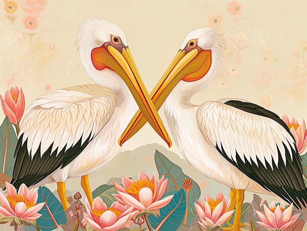 Floral Animal Illustration Pelican 4
