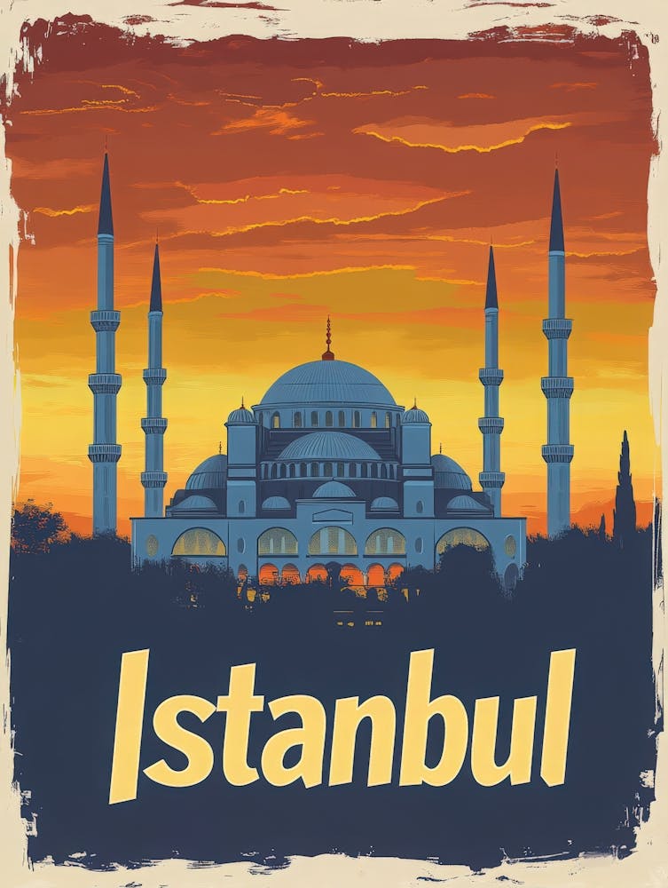 Aihrgdesign A Retro Travel Poster For Istanbul Featuring The 5