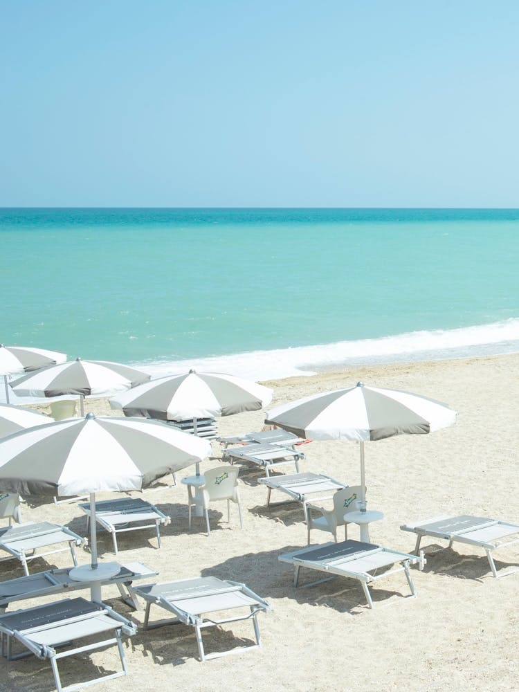 Beach Umbrellas In Le Marche, Italy