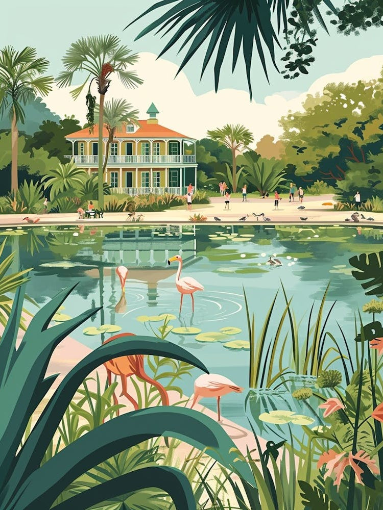 Audubon Park And Zoo Storybook Illustration 8