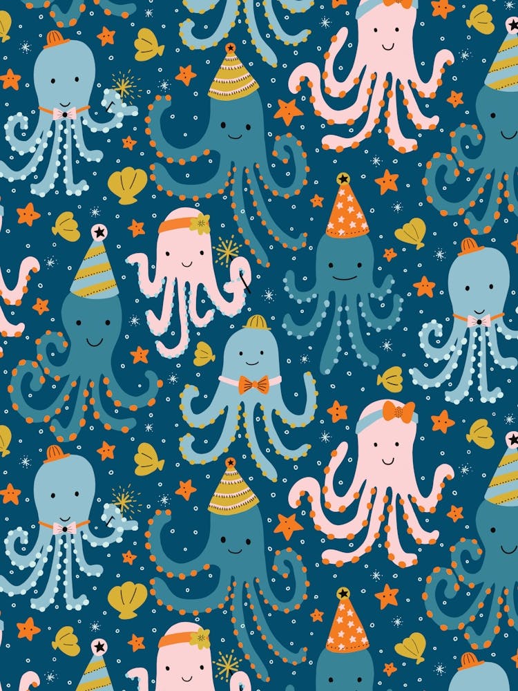 Octopuses Have a Birthday Party Bright Pastel Kids