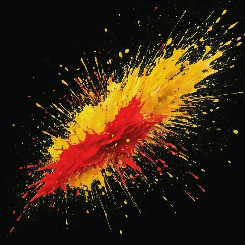 Red And Yellow Paint Splash