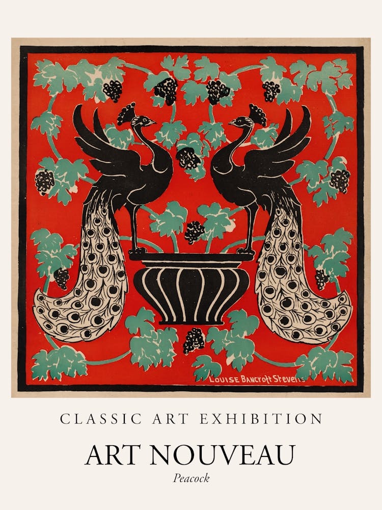 Art Nouveau Peacock Poster