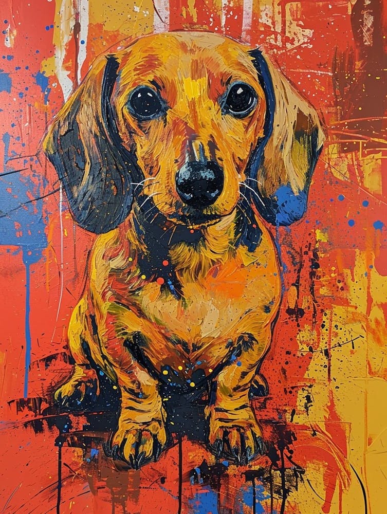 Dachshund Acrylic Painting 12