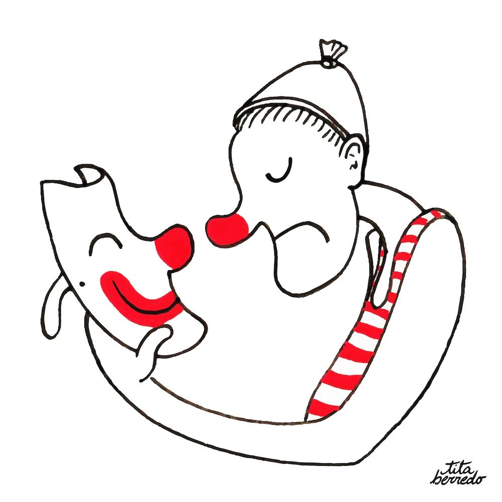 Clown Face Sad Square