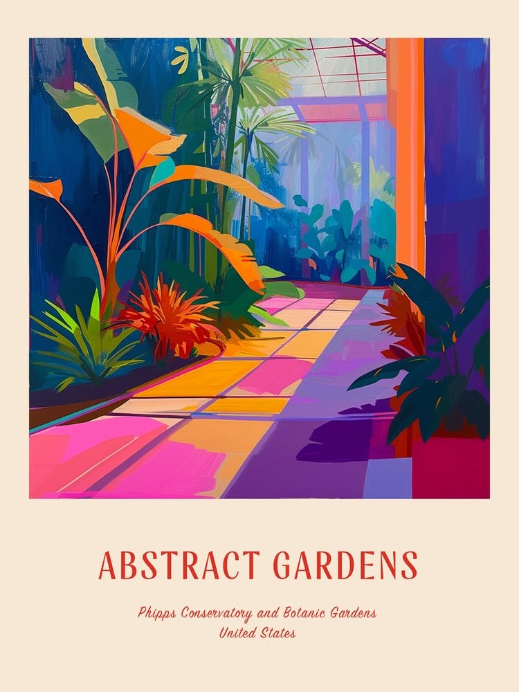 Jardins Colorés Phipps Conservatory And Botanic Gardens USA 3 Affiche Rouge