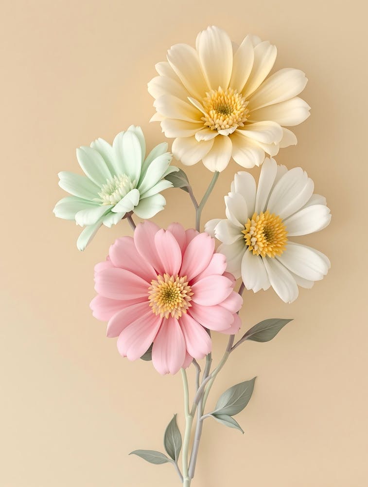 Charming Wildflower Sketches in Warm Neutrals