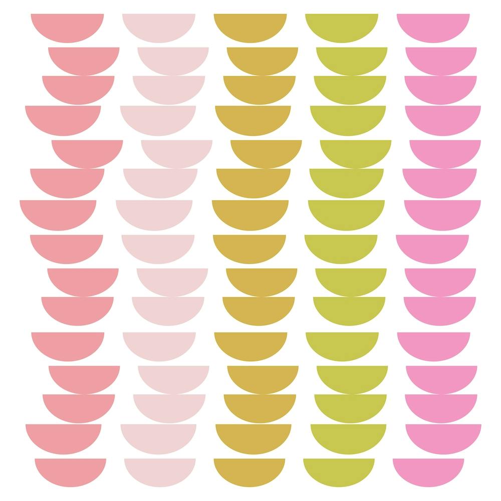 Cute Pink and Lime Green Geometric Kitchen Bowl Shapes