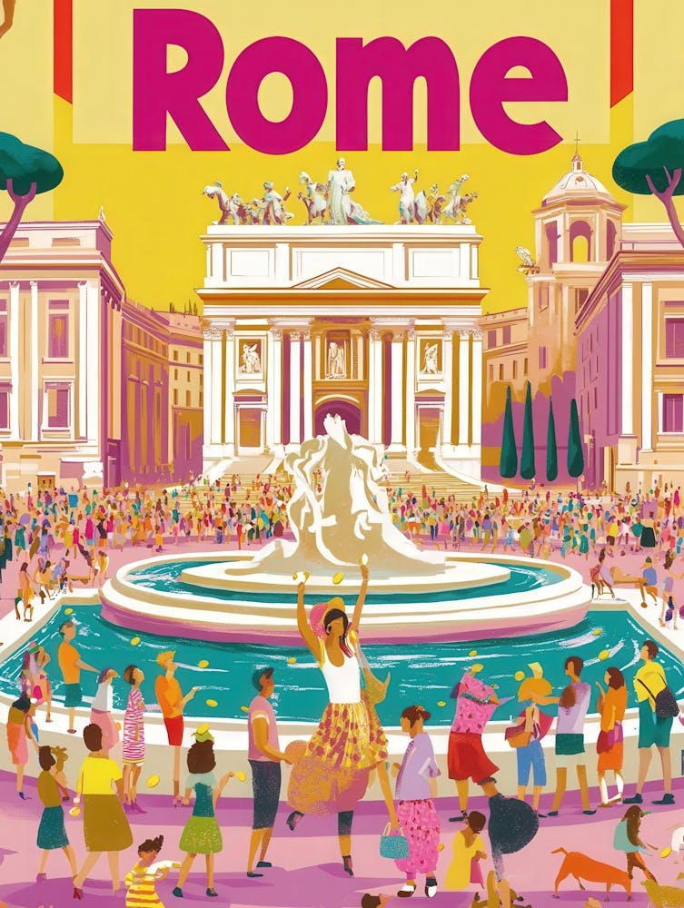 Aihrgdesign A 1970s Inspired Travel Poster For Rome