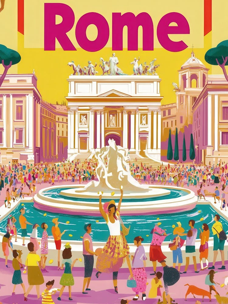 Aihrgdesign A 1970s Inspired Travel Poster For Rome