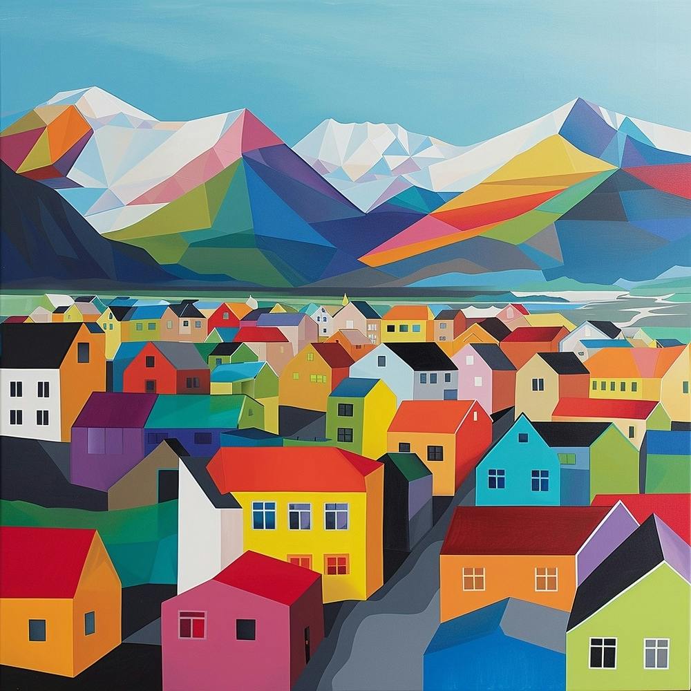 Abstract Travel Collection Reykjavik Iceland 2