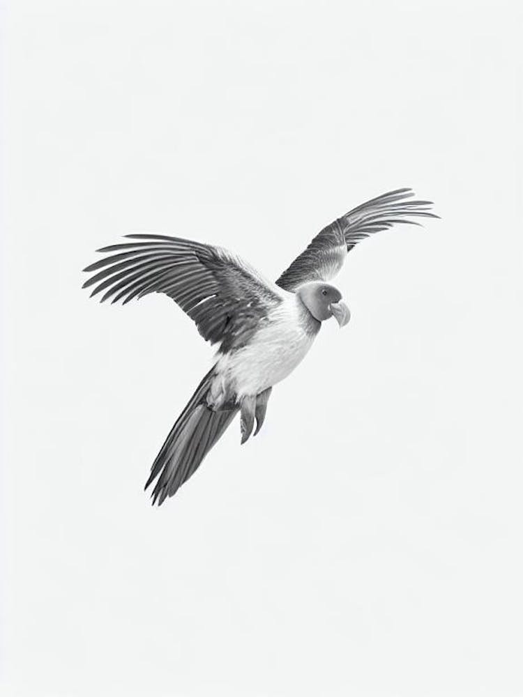 California Condor B&W Pencil Drawing 2 Bird