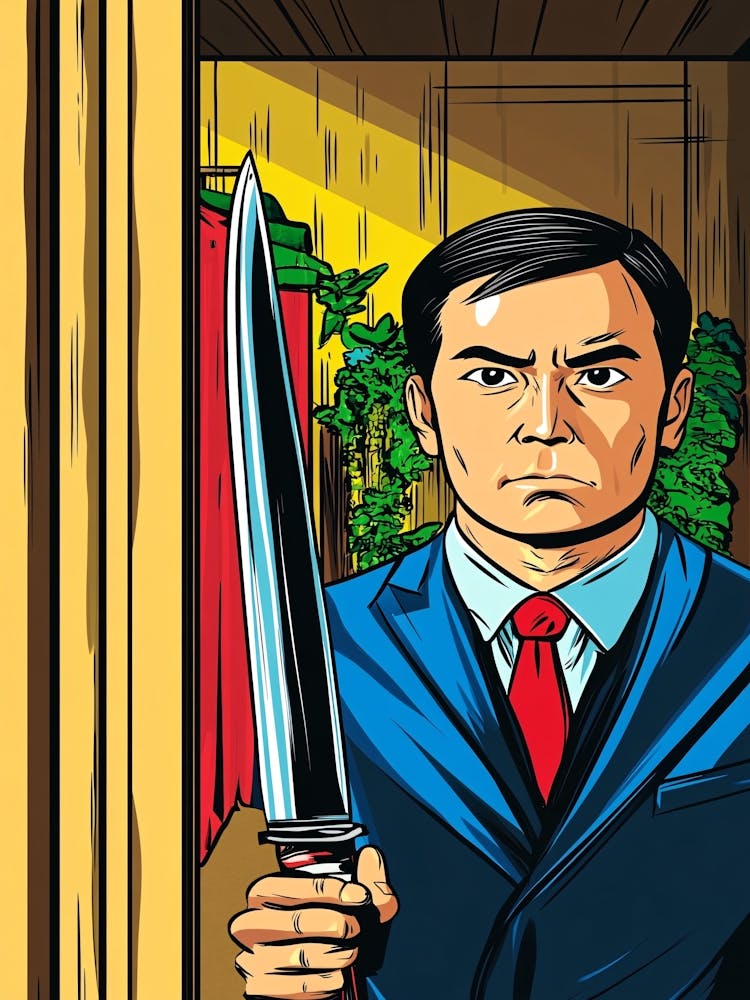 Man Holding A Knife