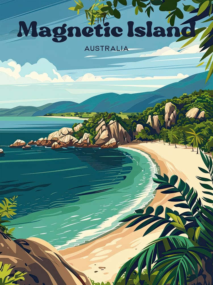 Magnetic Island Yunbenun Australia Travel Art Illustration