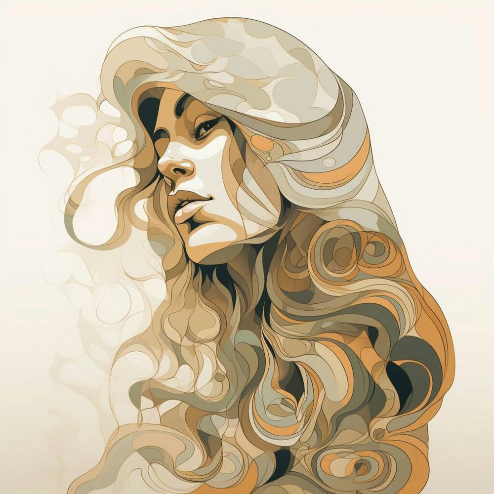 That Vibe by F Parrish | line art | female art | female head | retro art | neutral colours | FParrishs