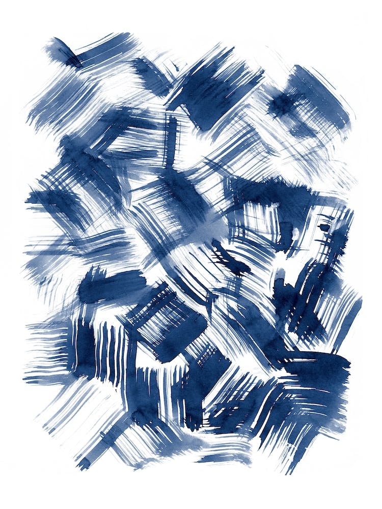 Blue Brush Strokes