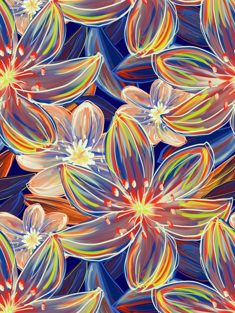 Fluo Bloom Orange & Blue