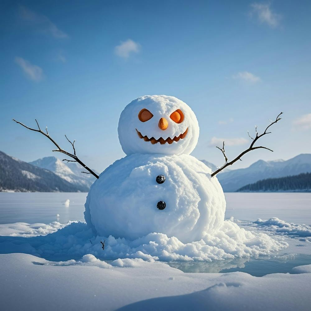 Snowman In The Snow
