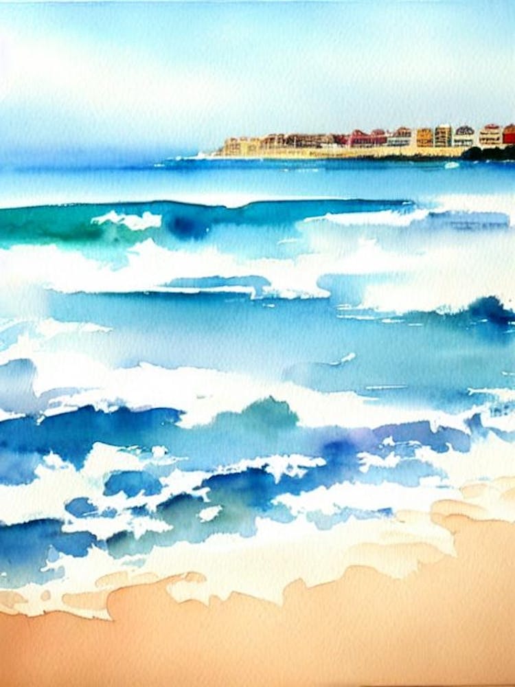 Bondi Beach 3, Sydney, Australia Aquarell