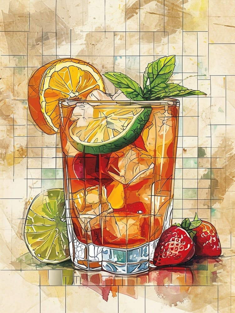 Pimm S Cup Watercolour Inspired Illustration 1