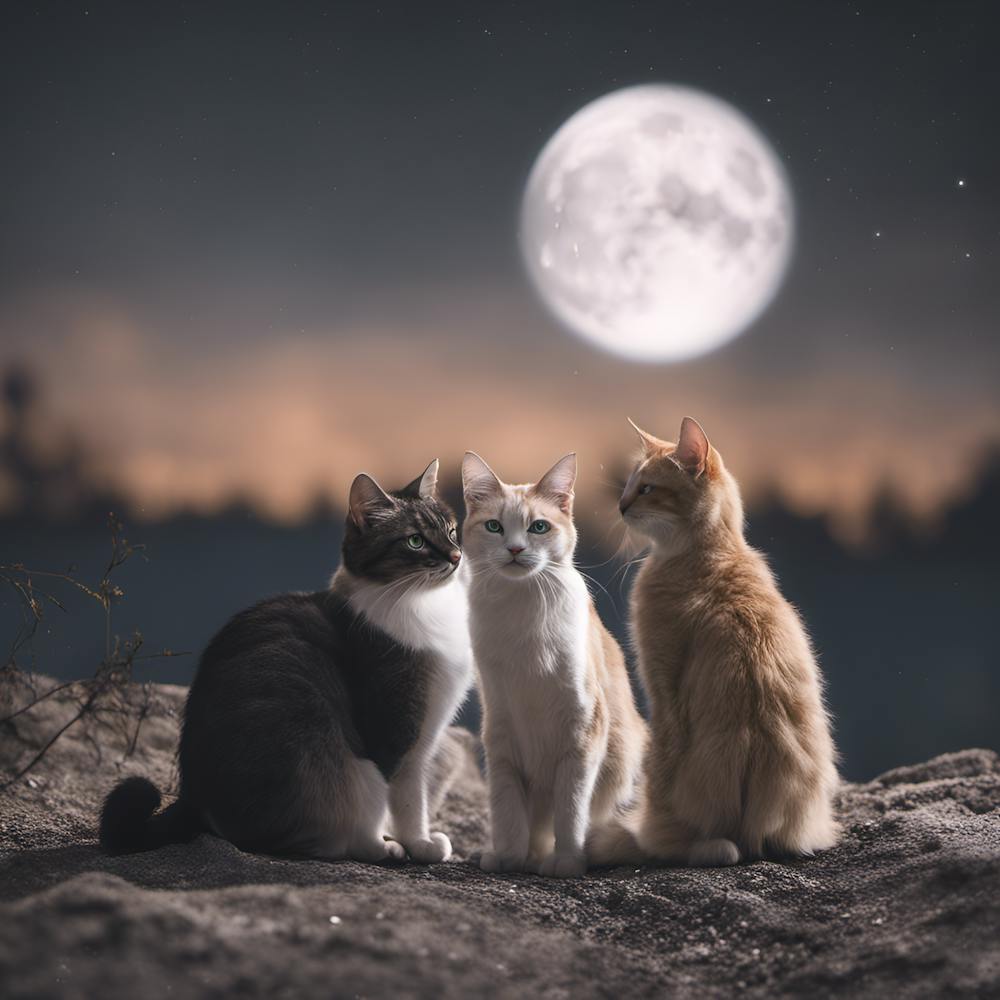 0 Two Cats Under Moonlit Night With Blurry Backgroun Esrgan V1 X2plus (3)