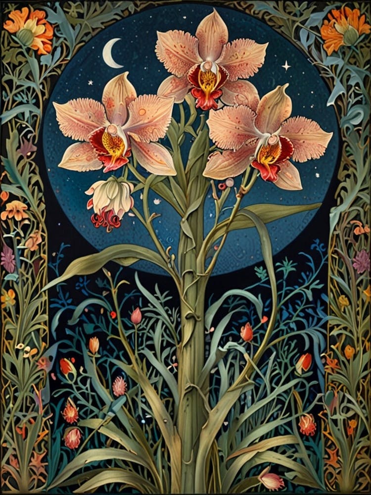 William Morris Orchidées La Nuit