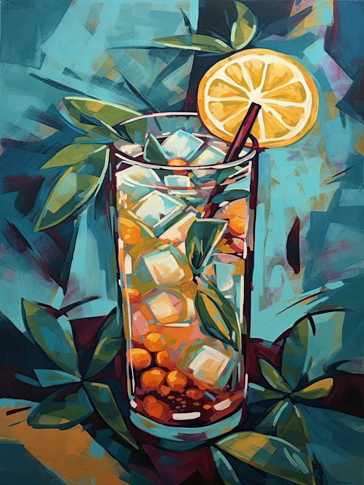 Long Island Tea Cocktail Oil Painting 3