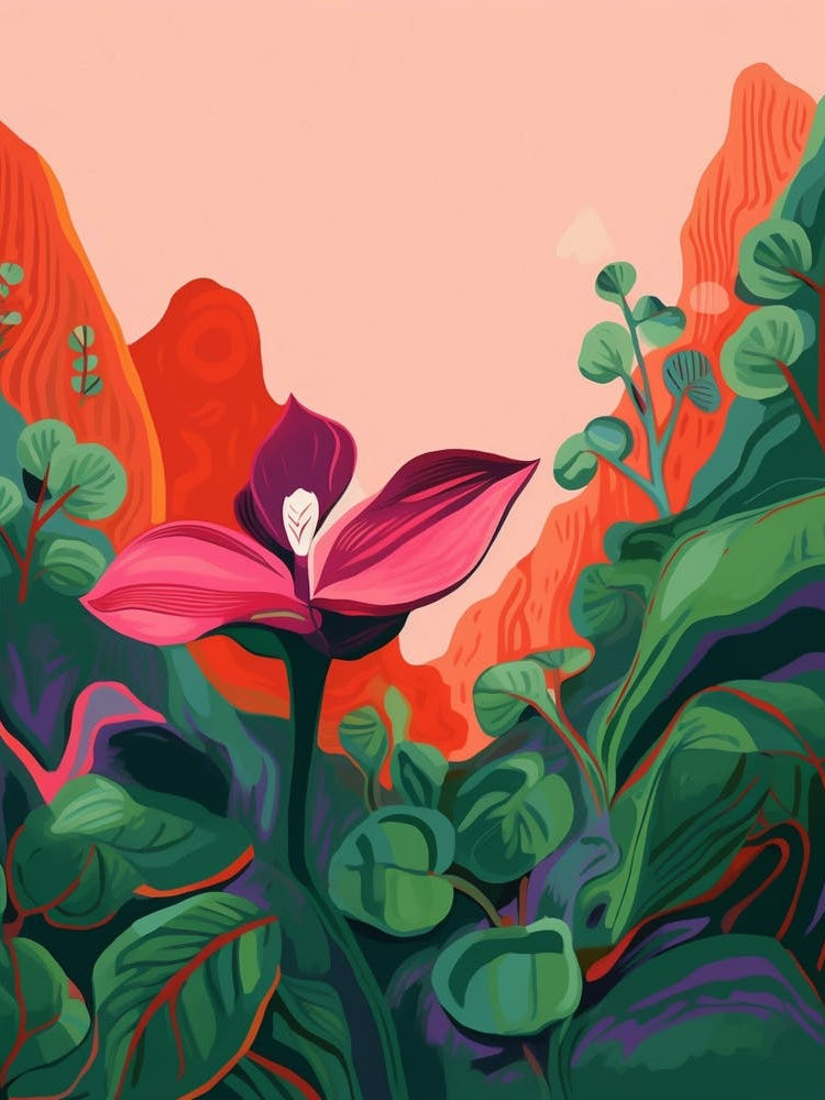 Boho Wildflower Painting Prairie Trillium 2