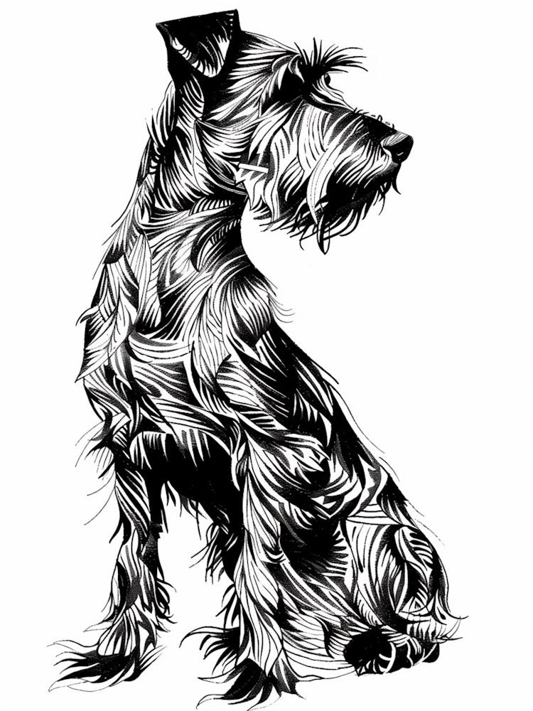 Irish Terrier Line Sketch