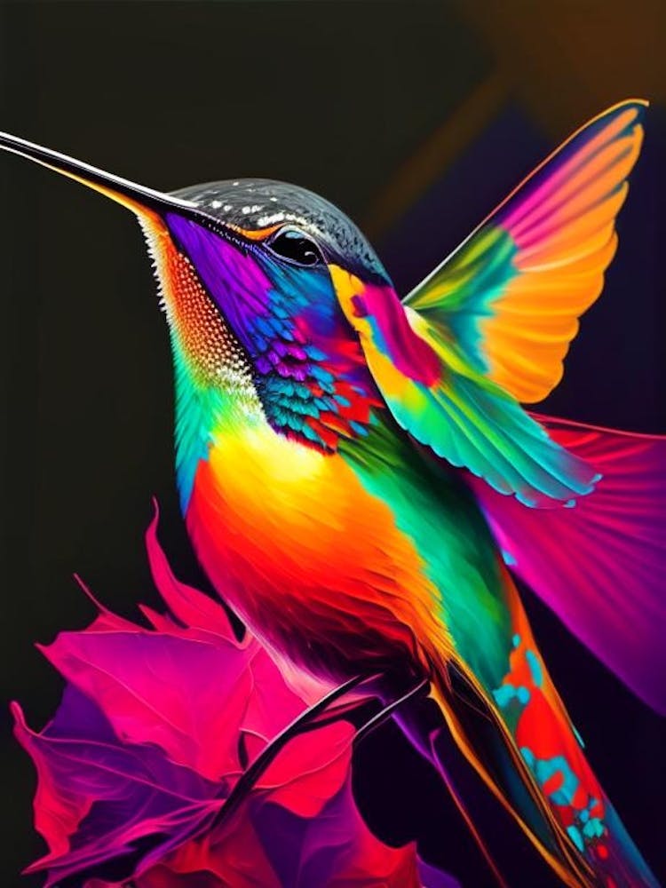 Fiery Throated Hummingbird Andy Warhol Inspired 1