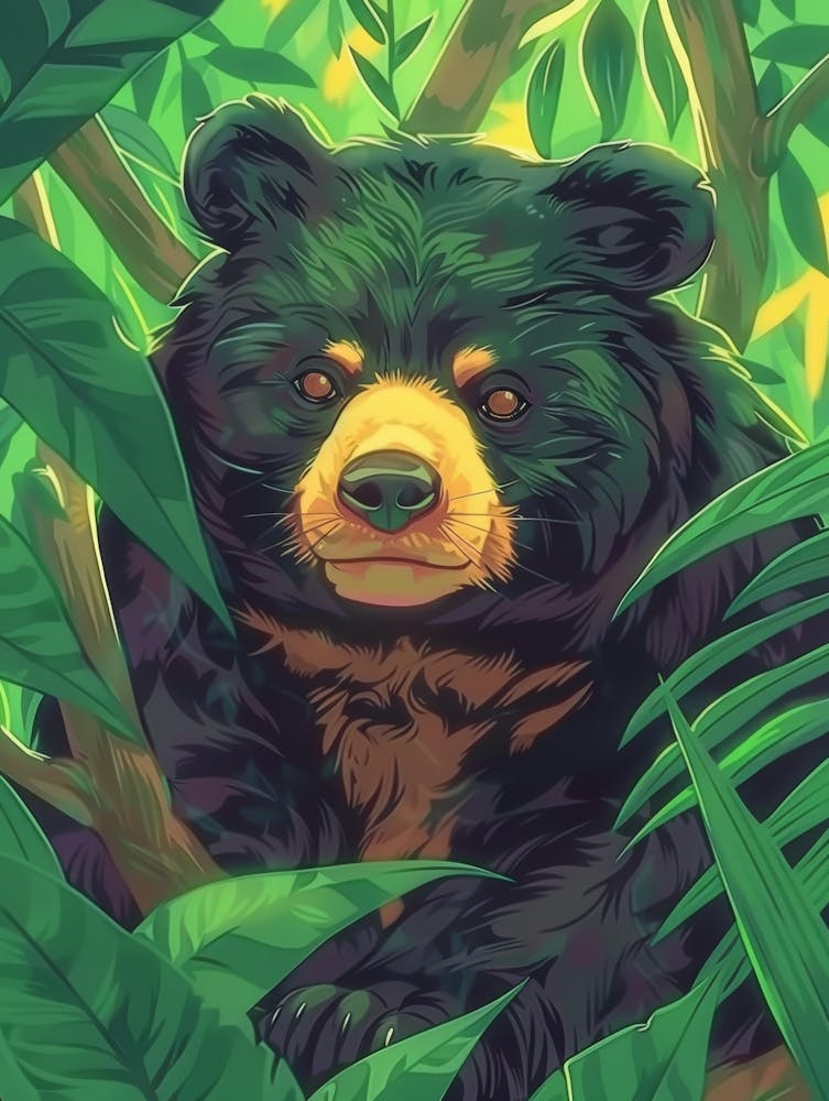 Black Bear In The Jungle