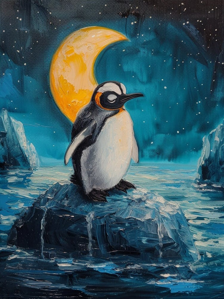Adlie Penguin Half Moon Island Oil Painting 2
