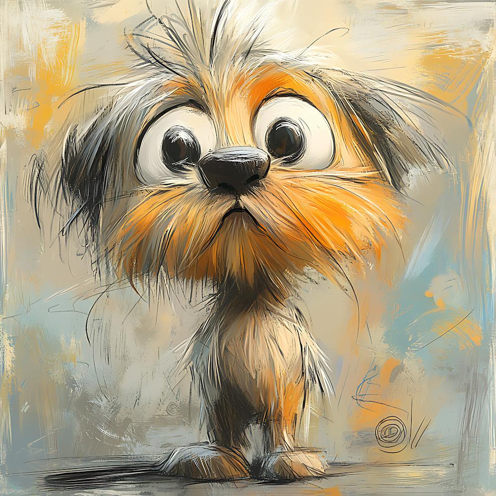 Niedlicher zotteliger Cartoon Hund Plüsch 1