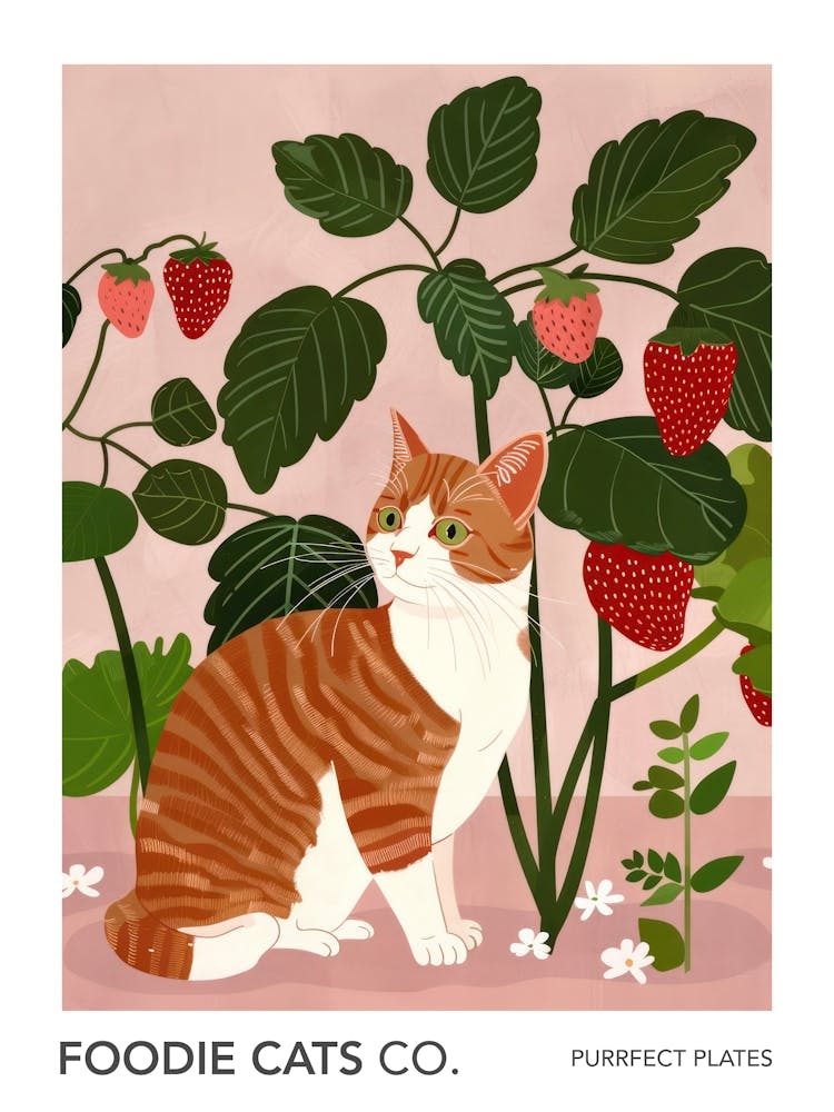 Foodie Cats Co Cat And Strawberries 2