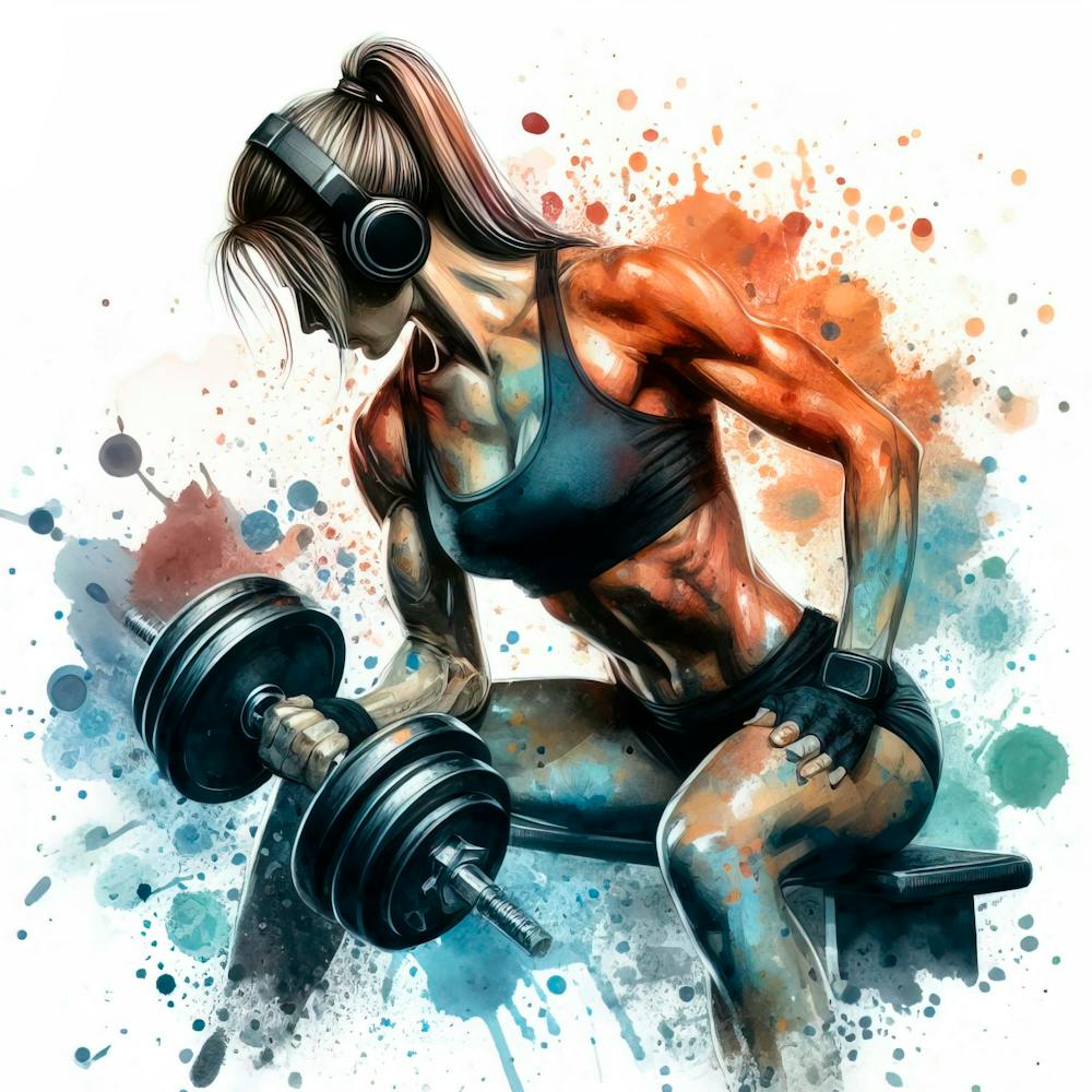 Fitness exercise in watercolor 2