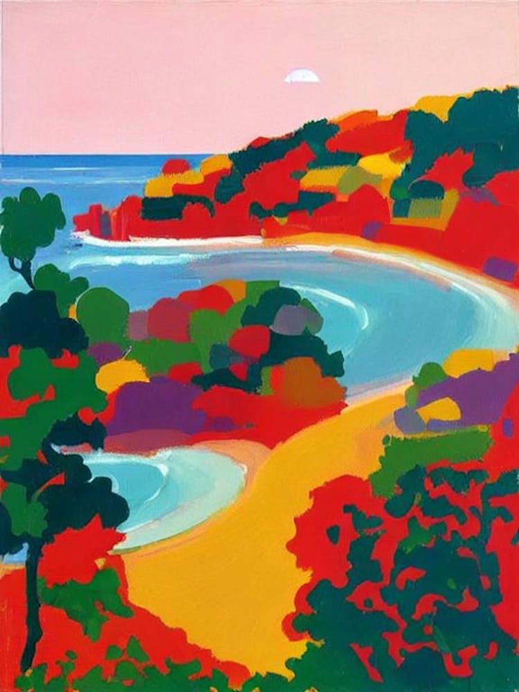 Falesia Beach, Algarve, Portugal Hockney Style