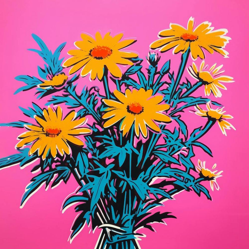 Asters 1 Pop Art Illustration Square
