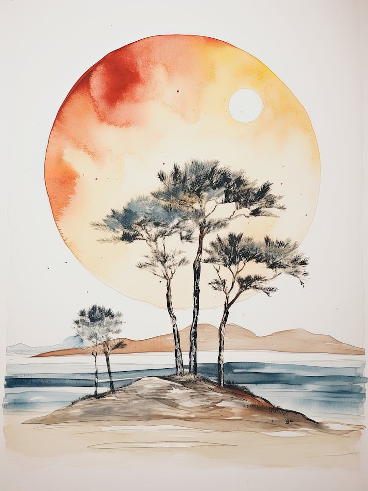 Watercolour Of Pismo Beach   California Usa 3