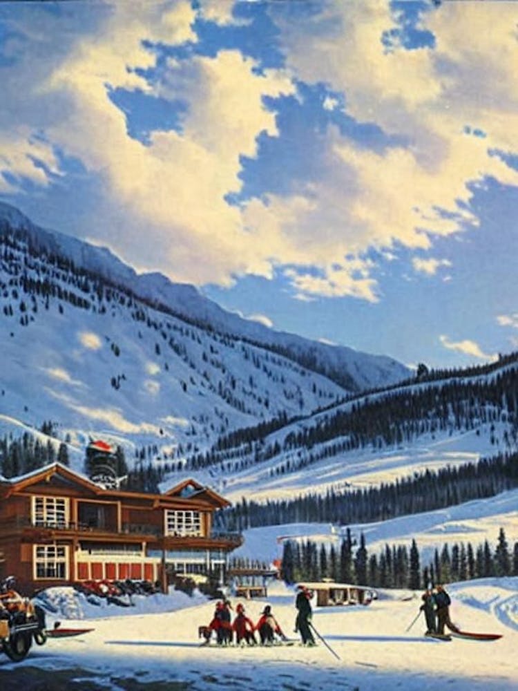 Åre, Sweden Ski Resort Vintage Landscape Skiing Poster