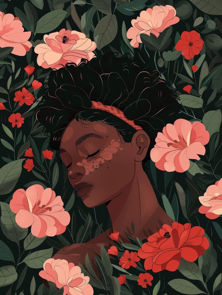 Black Girl In Flowers