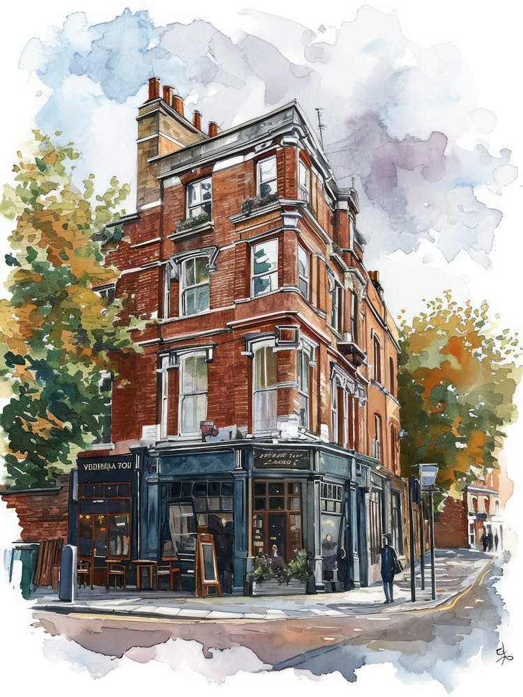 Islington London Borough   Street Watercolour 1