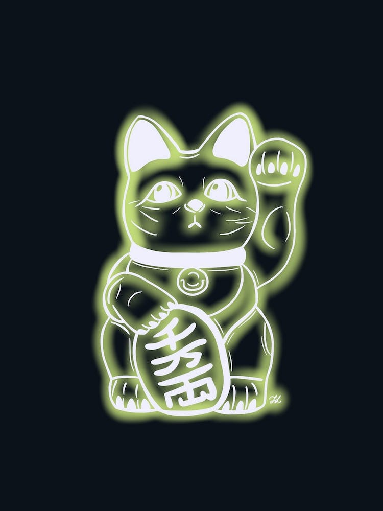 Golden Yellow Neon Cat